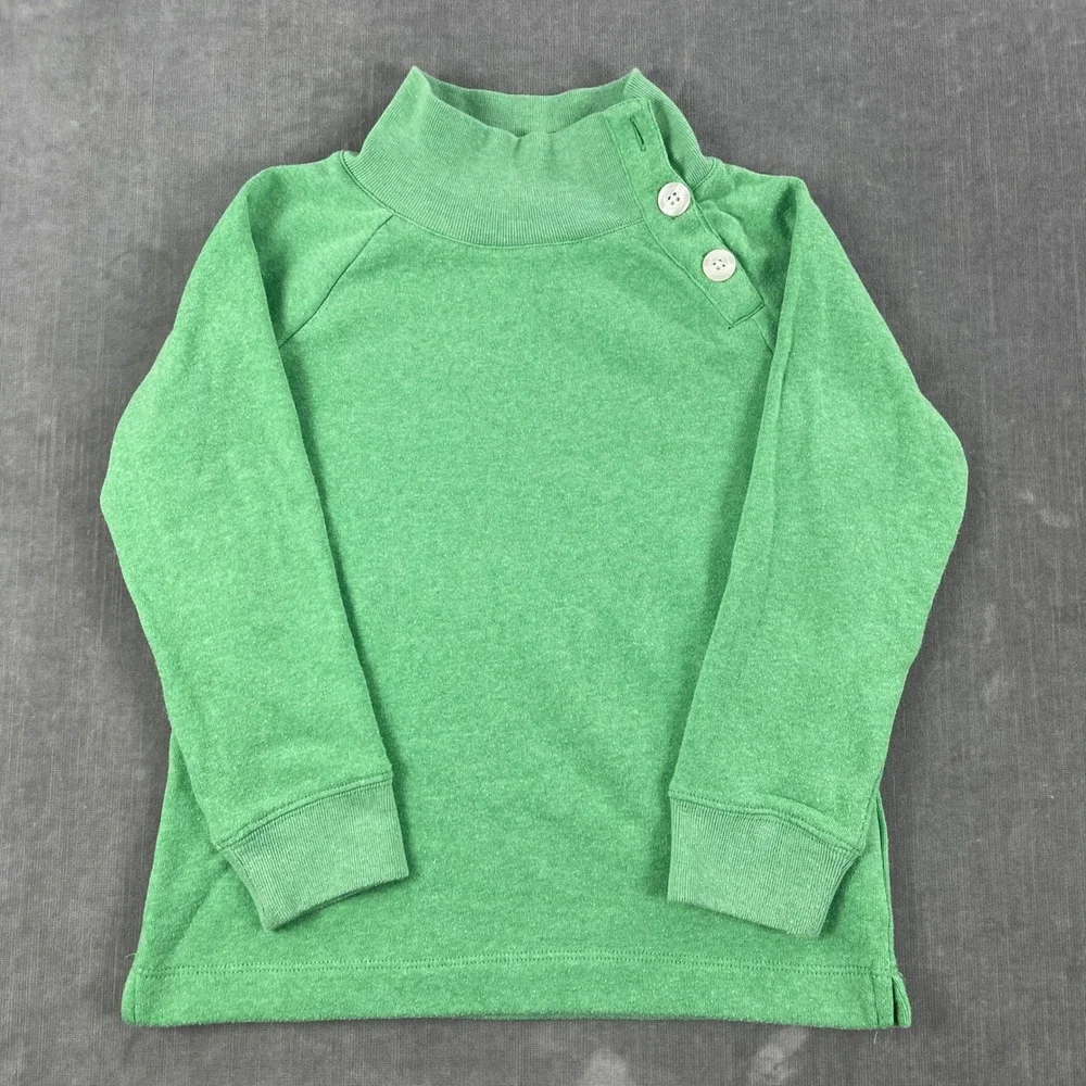 Crewcuts Kids 4-5‎ Green Sweatshirt Button Mock Neck Pullover